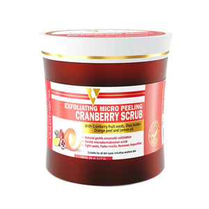 Volamena Exfoliating Micro Peeling Cranberry Face Scrub With Cranberry Seeds Orange Peel & Vitamin C | Help Remove Dead Skin Cells | For Women & men - 250 ml