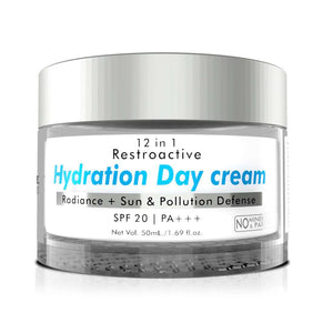 12 in 1 Restroactive Hydration Day Cream Intense Hydration, Light Moisturizing Cream For Dry Skin For Women & Men 50 ml