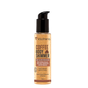 Volamena Coffee Body Shimmer | Hydration & Glow | Non-Greasy Body Shimmer for Long-lasting Shiny & Matt Finished For Women