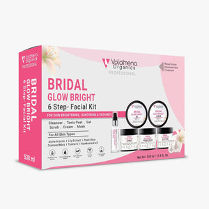 Volamena Bridal Glow Bright 6 Step Facial Kit For Women & Men With Pearl Mica, Diamond Mica, For Skin Brightening & Glow Facial Kit