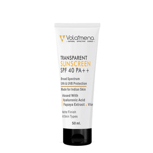 Volamena Transparent Sunscreen SPF 50 ++ Invisible Sunscreen Gel For Women & Men UVA UVB Protection