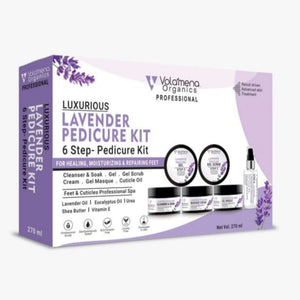 Volamena Luxurious Lavender 6-Step Pedicure Kit For Women With Lavender, Eucalyptus Oil For Soothing & Repair