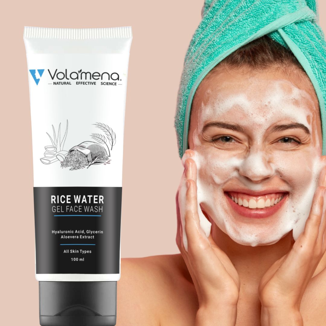 Volamena Rice Water Gel Face wash For Glass Skin | Hydrate & Even Skin Tone | For Women & Men 100 ml - Volamena