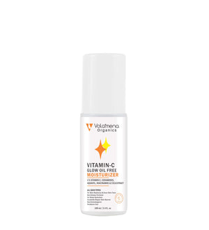 Volamena Organics Vitamin-C Glow Oil free Moisturizer With 4% Vitamin-C, Ceramides & Aquaxyl for deep hydration, 100ml