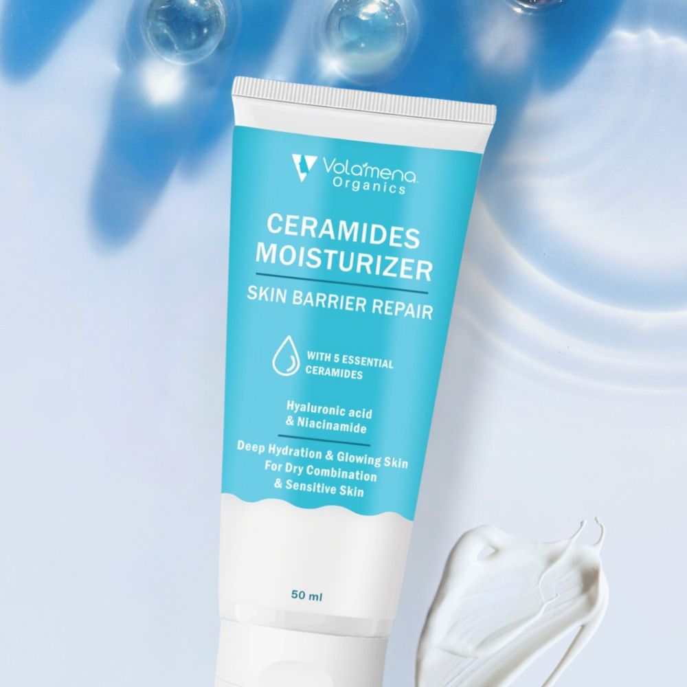 Volamena Organics Ceramides Face Moisturizer For Deep Hydration & Glowing Skin, 50ml - Volamena