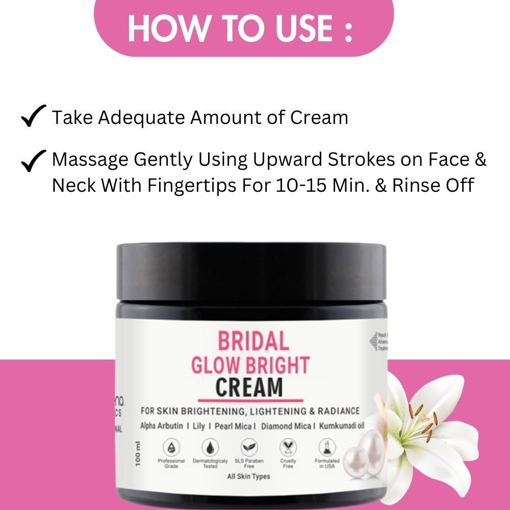 Bridal Glow Bright Face Cream With Pearl Mica, Diamond Mica, For Skin Brightening & Glow | For Women & Men 100 ml - Volamena