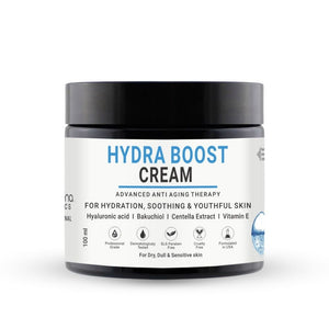 Hydra Boost Face Cream With Hyaluronic, Bakuchiol & Vitamin E For Dry, Dull & Sensitive skin | For Women & Men 100 ml