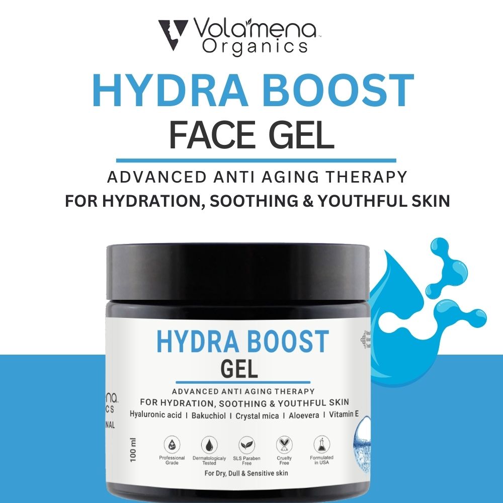 Hydra Boost Gel With Hyaluronic, Bakuchiol & Vitamin E For Dry, Dull & Sensitive Skin | For Women & Men 100 ml - Volamena
