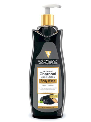 Volamena Activated Charcoal Lime & Clay Body Wash Cleansing, Hydrating and moisturizing For Men & Women 300 ml