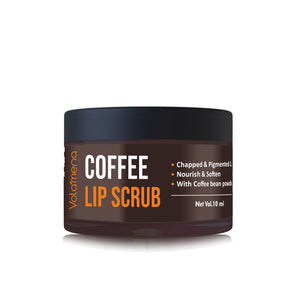 Volamena Coffee Lip Scrub With Coffee Beads & For Dark Lips Remover to Lighten Dark Lips For Men & Women
