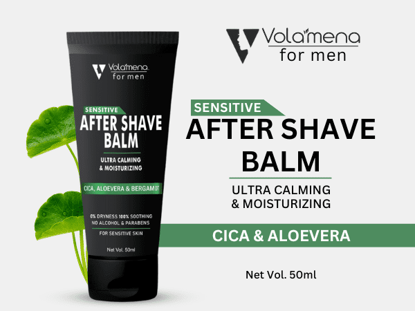 Volamena For Men After Shave Balm Sensitive Skin | Aloe vera | Light lotion | 0% Dryness & Calming | 50 ml