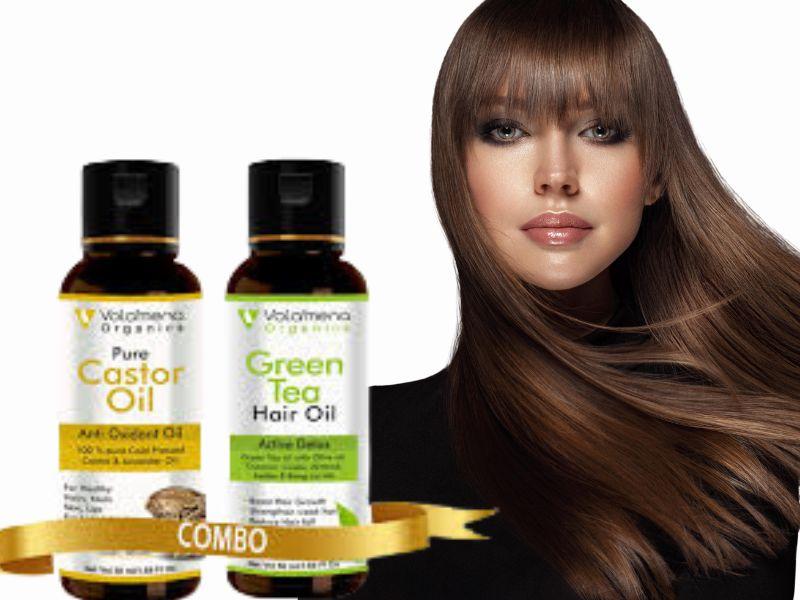 Green Tea Hair Oil & Pure Castor Oil 100 ml(50 ml + 50 ml)