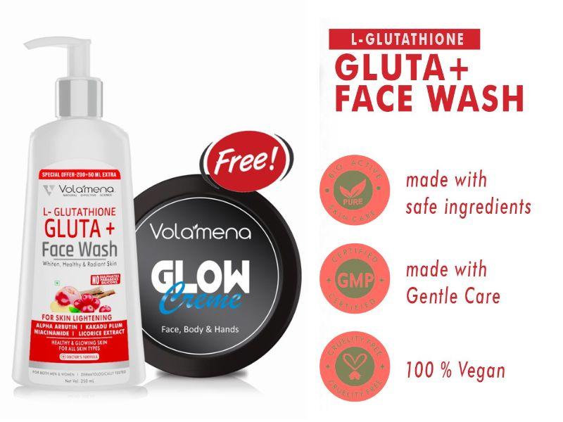 L -Glutathione Gluta + face Wash 250 ml Get Glow Creme 50 ml Free