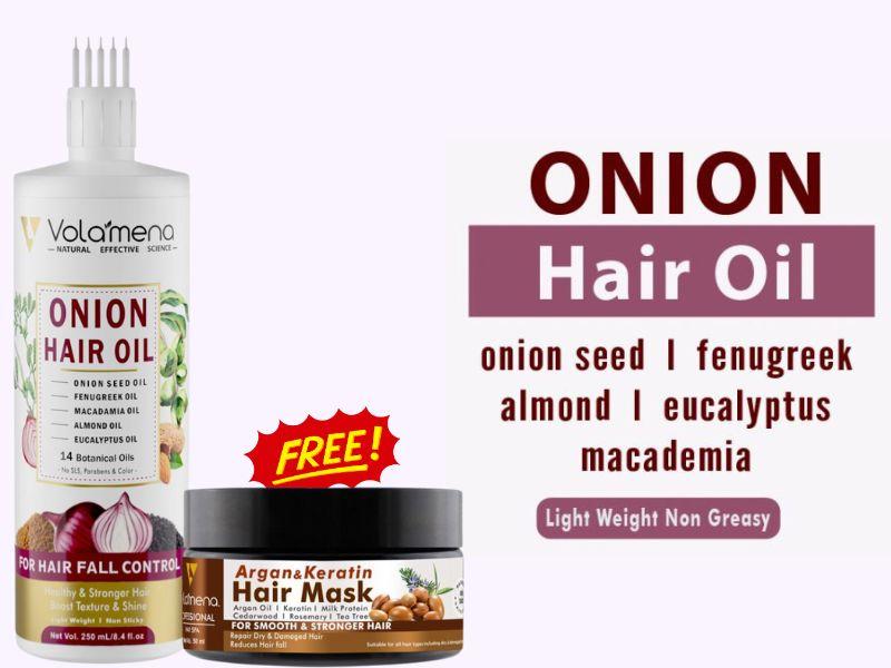 Onion Hair Oil 250 ml Get Free Argan Keratin Mask 50 ml Free