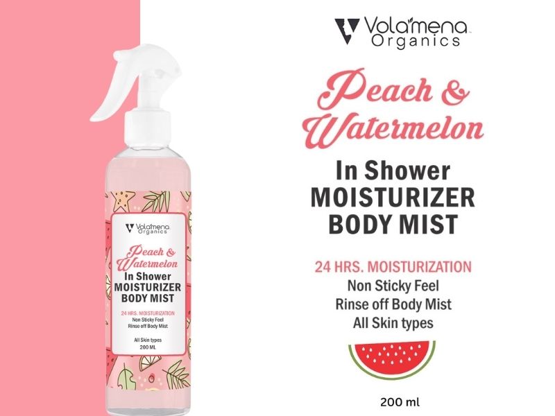 Peach & Watermelon In Shower Moisturizer body mist For 24Hrs. Moisturization