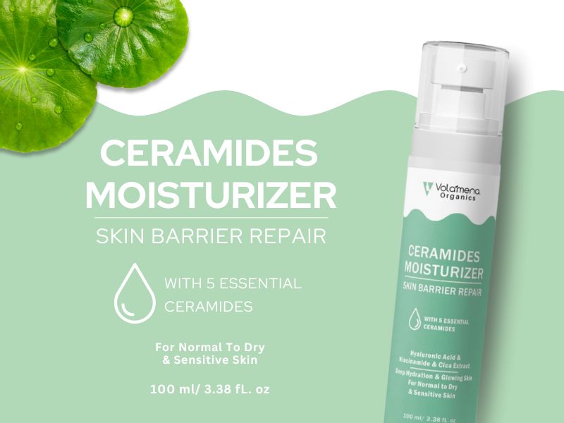 Volamena Ceramide Oil Free Moisturizer For Face, Barrier Repair Cream, Hydration and Repair, Moisturizer For Women & Men 100 ml