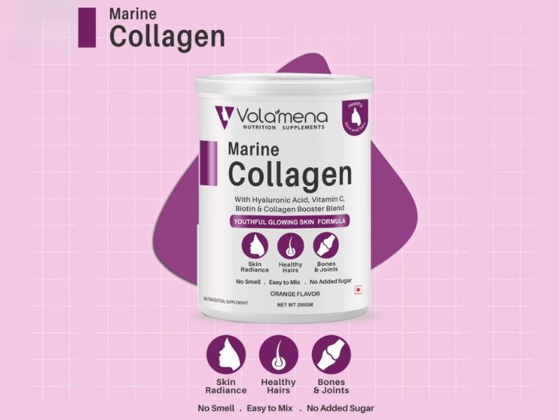 Volamena Nutrition Marine Collagen powder 200 gm(Get free Collagen face cream 50 ml)