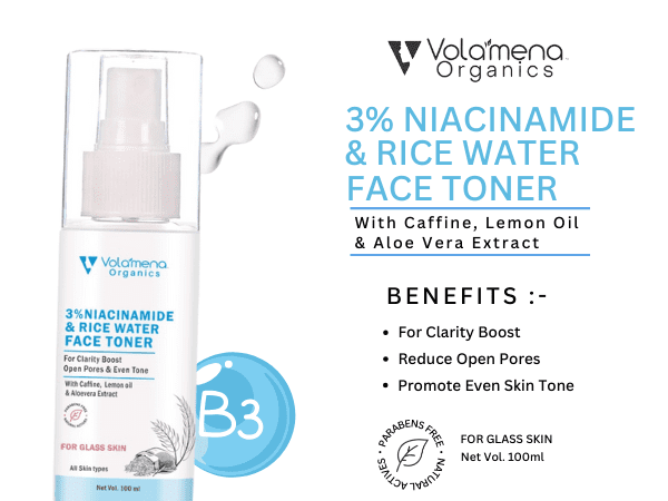 Volamena Organics Niacinamide & rice water face toner 100 ml