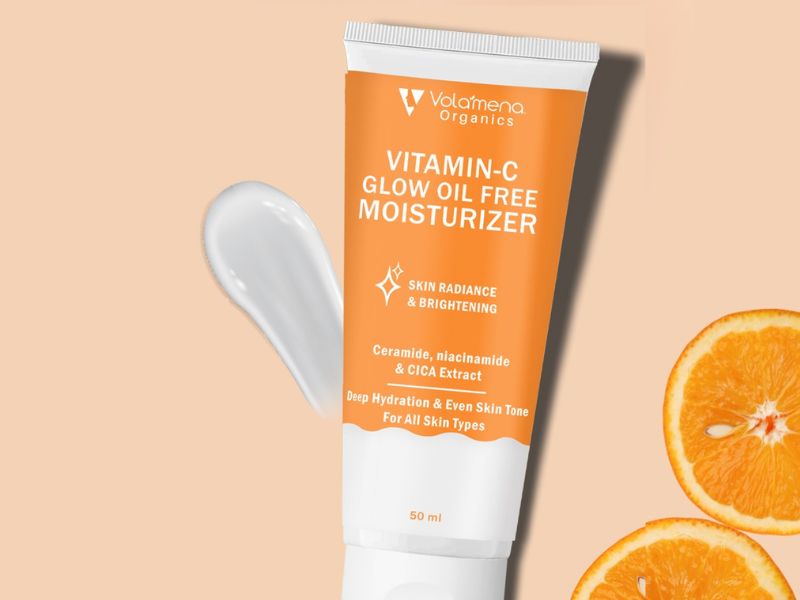 Volamena Organics Vitamin-C Glow Oil free Moisturizer For Deep Hydration & Even Skin Tone, 50ml