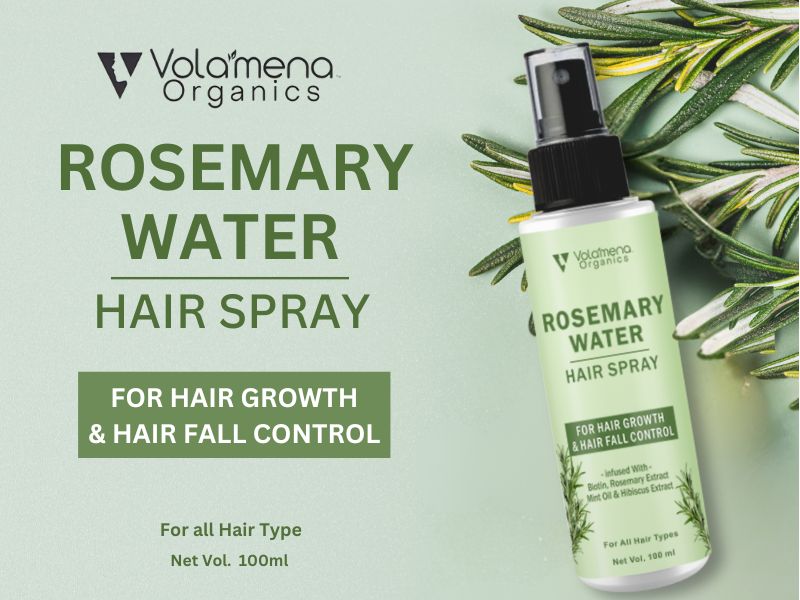 Volamena Rosemary Water Spray With Goodness of Rosemary, Mint, Biotin & hibiscus For Hair Growth, Hair Fall Control, Scalp Health, Hair Damage Protection, Anti Frizz | Men & Women, 100 ml