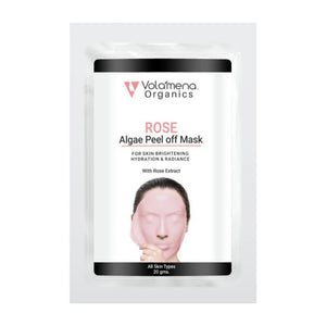 Volamena Organics Rose Algae Peel Off Mask With Rose Extract For Skin Brightening & Hydration, 20 gms