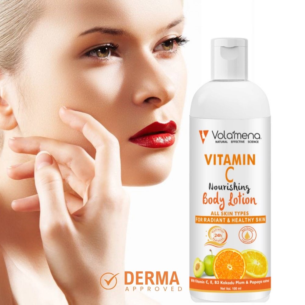 Volamena Vitamin C Body Lotion with Vitamin C for Skin Brightening & Glowing Skin | For Women & Men 100 ml
