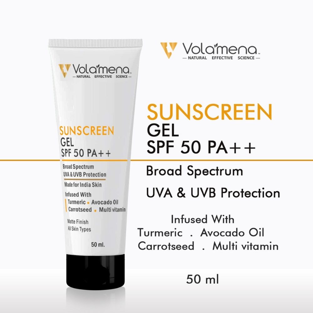 Volamena Transparent Sunscreen SPF 50 ++ Invisible Sunscreen Gel For Women & Men UVA UVB Protection 50 ml