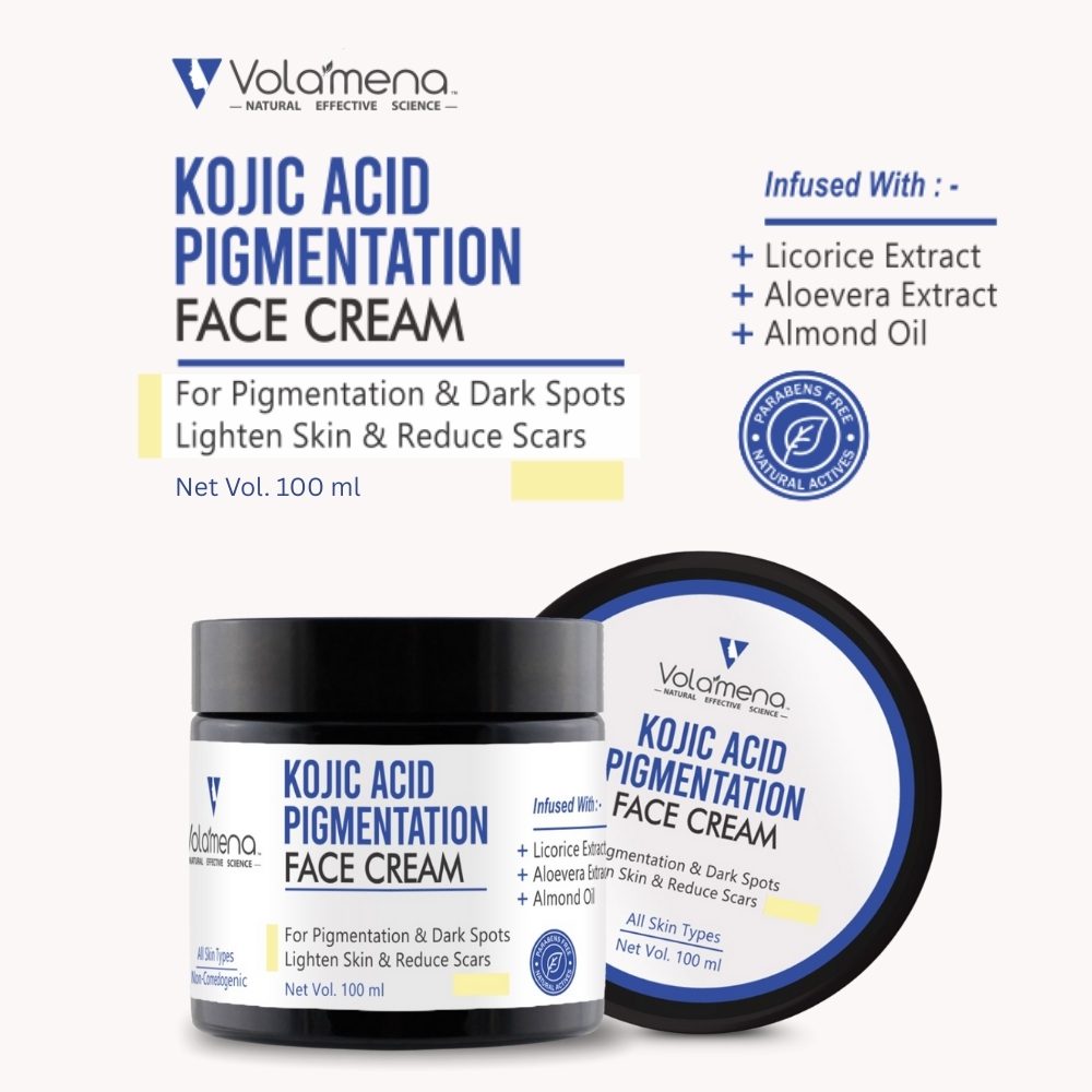 Volamena Kojic Acid Cream Skin Lightening Face Cream For Tan Removal, Pigmentation & Dark Spots For Women & Men 100 ml