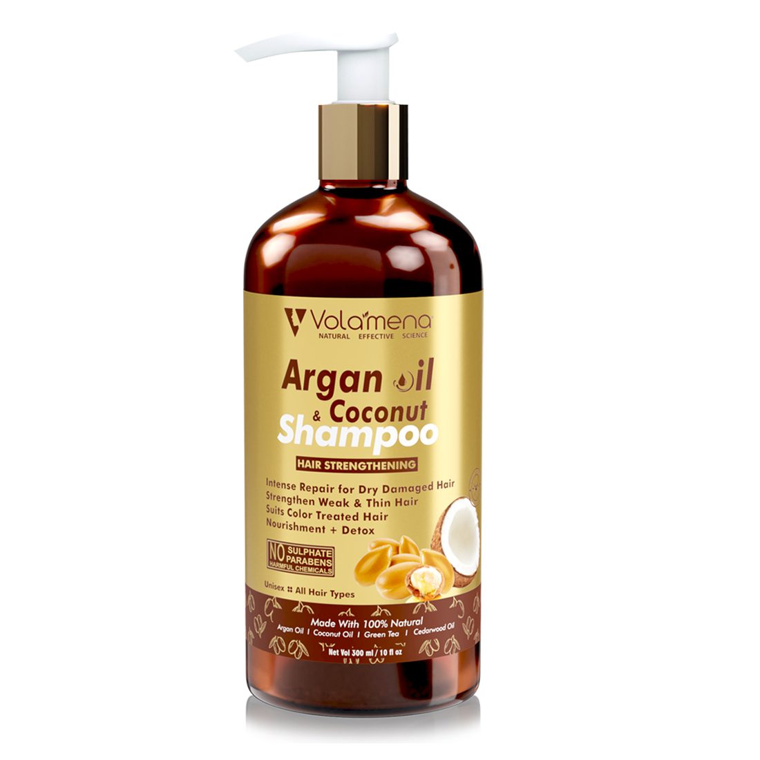 Volamena Argan Oil Shampoo with Moroccan Argan For Hair To Strengthen Weak & Damage Hair 300 Ml