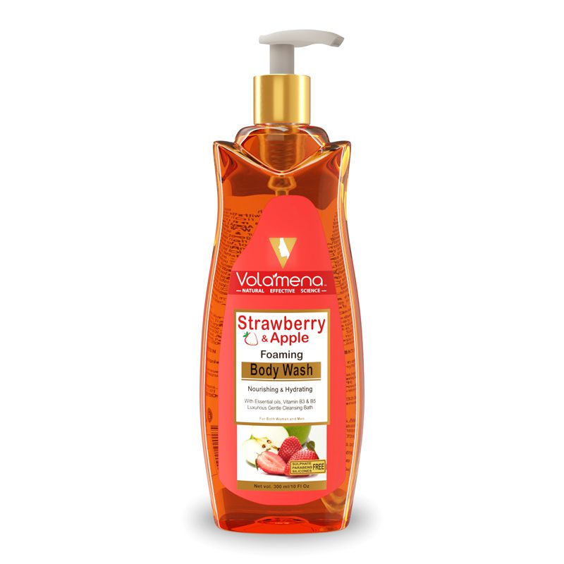 Strawberry & Apple Foaming Body Wash Cleanse & Refresh | Sulphate & Paraben Free | All Skin Types | for Men and Women 300 Ml