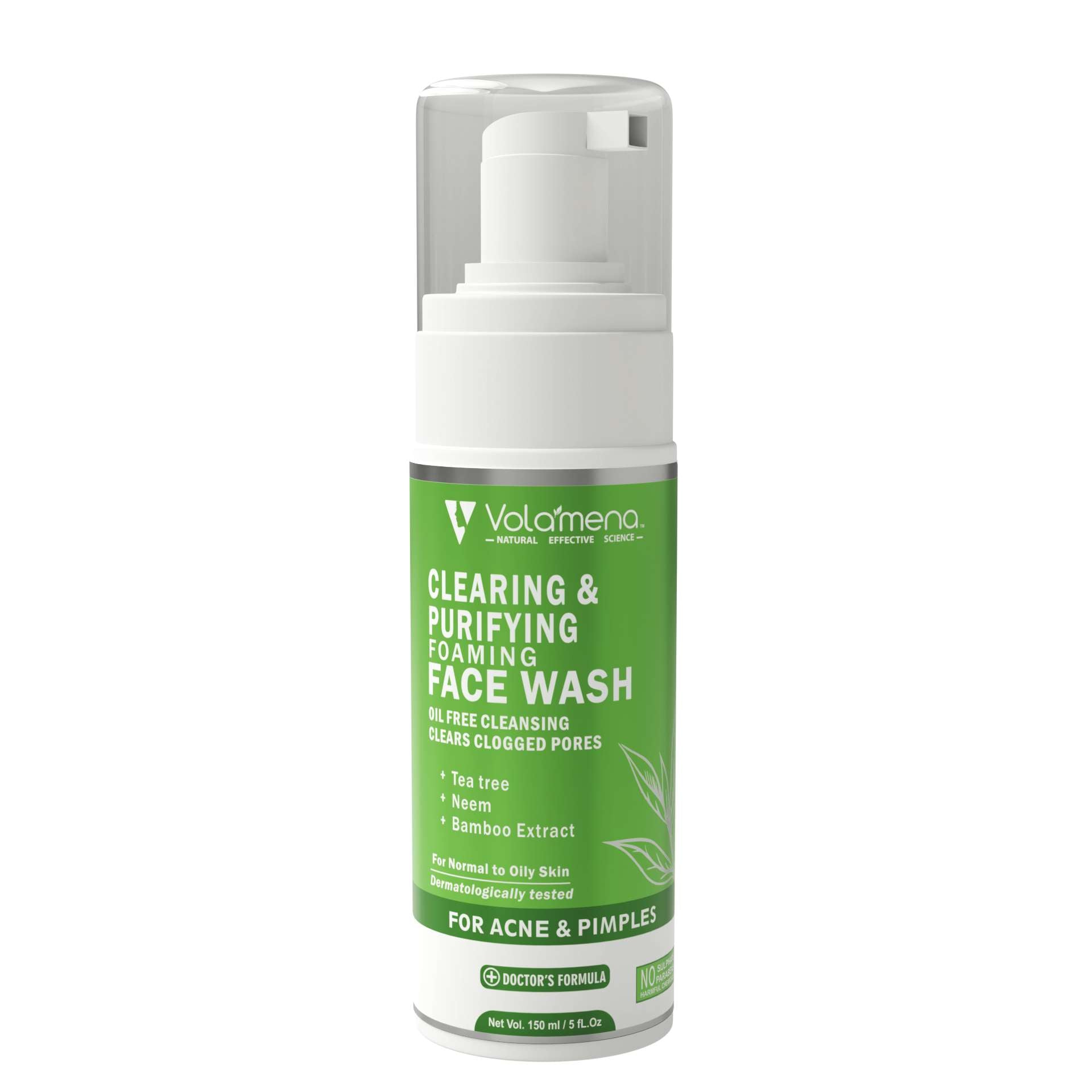 Volamena Clearing & Purifying Foaming Face Wash | Acne & Pimple Wash | For Acne Prone Skin | For Women & Men 150 ml