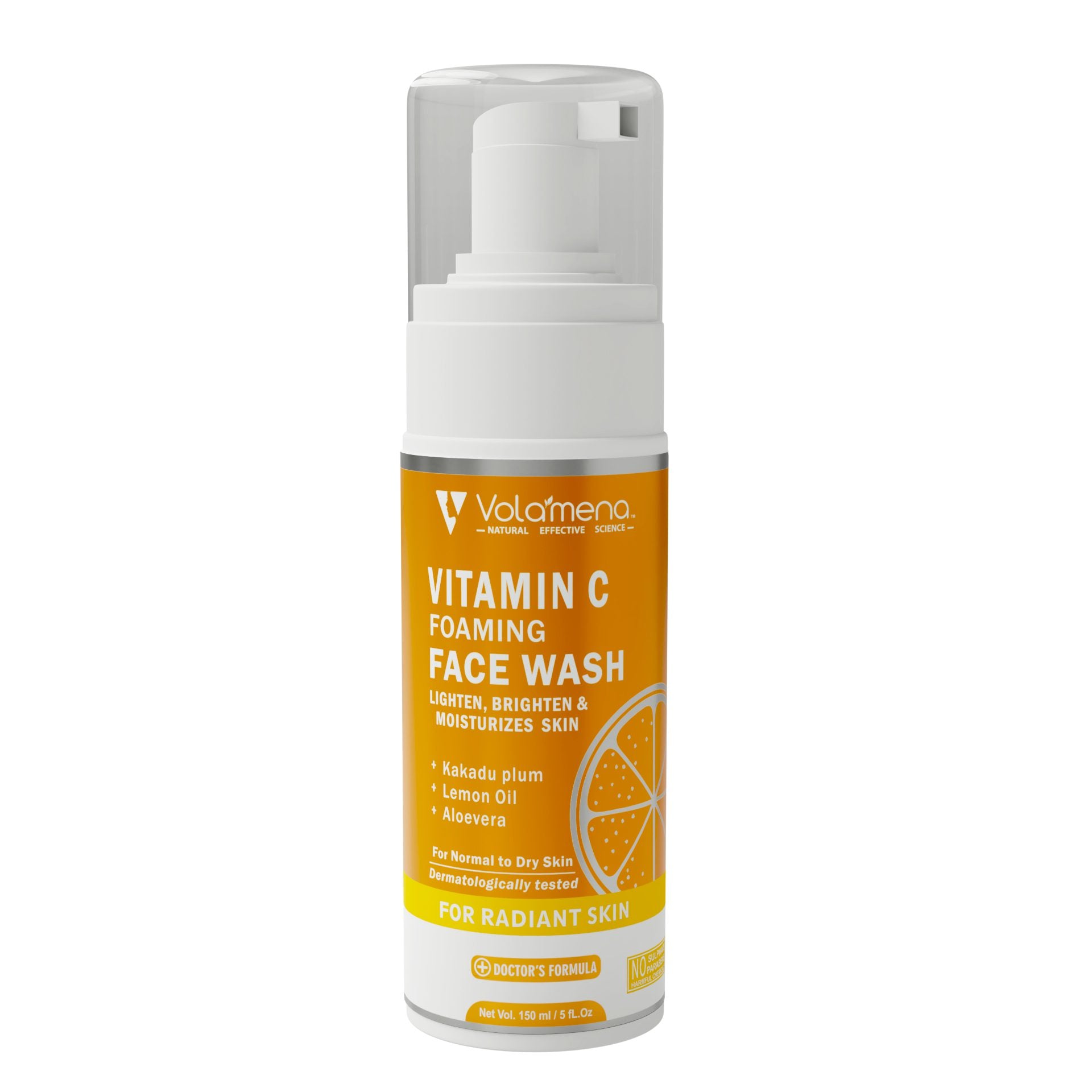 Volamena Vitamin C Face Wash Lighten & Brighten | With Orange & Vitamin C | For Glowing Skin | Face Wash For Men & Women