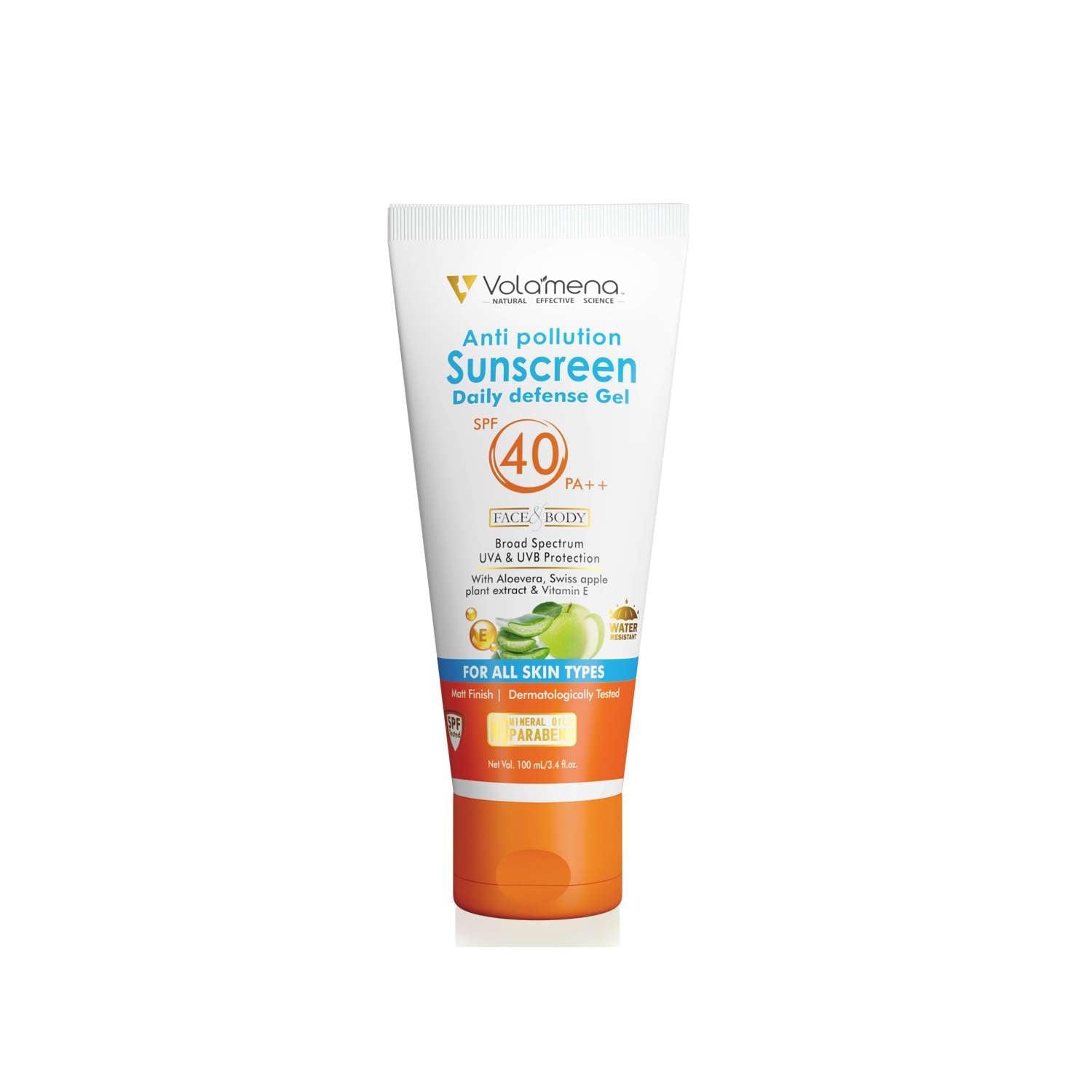 Volamena Anti Pollution Daily defense Gel Sunscreen SPF 40 ++ For Women & Men UVA UVB Protection 100 ml
