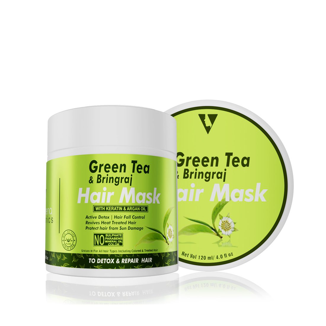 Volamena Green Tea & Bhringraj Hair Mask(Hair Spa) To Remove Dandruff & hair Fall Control 120 ml