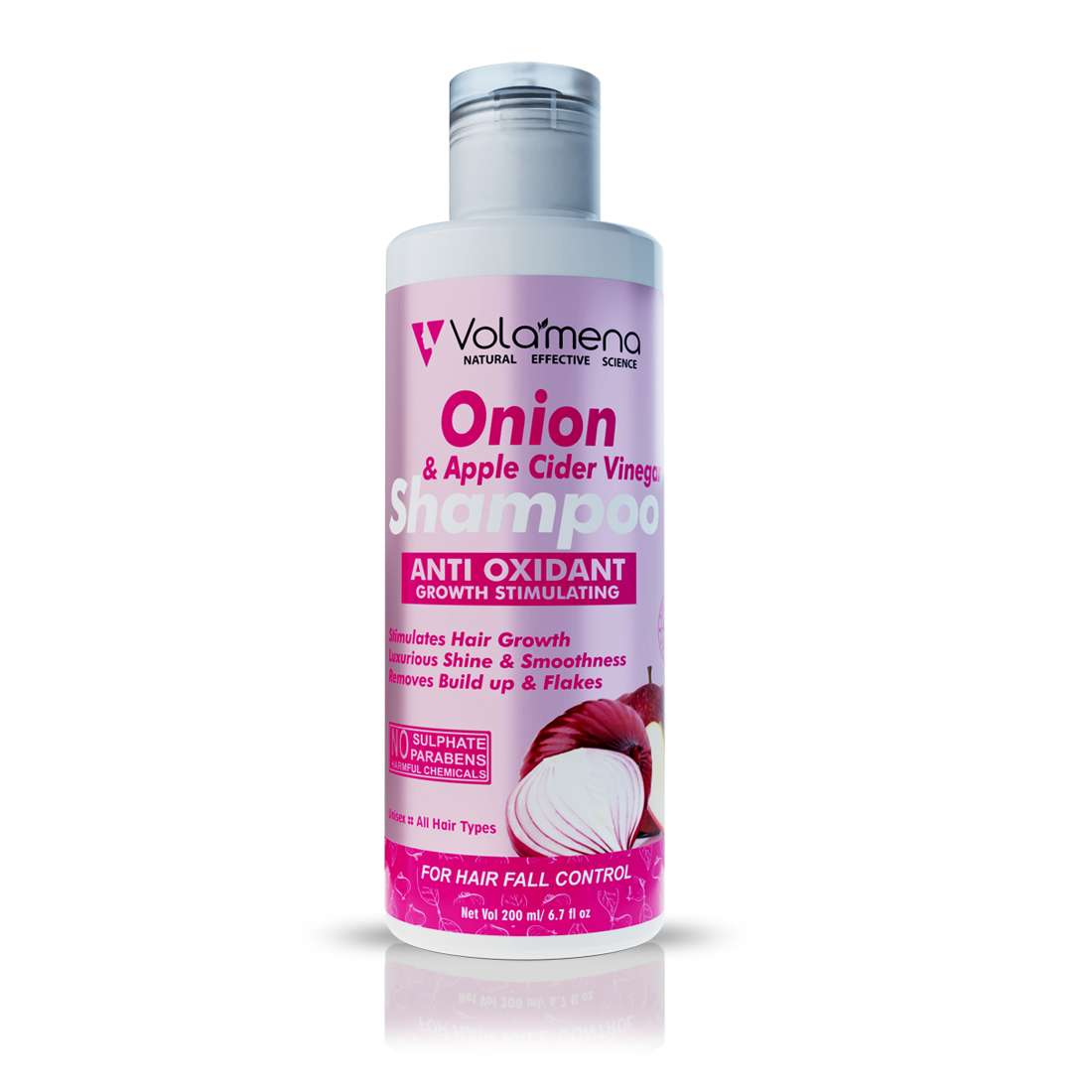 Volamena Onion & Apple Cider Vinegar Hair Shampoo With Onion For Hair Growth & Hair Fall Control 200 ml