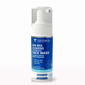 Volamena AHA BHA Clearing Foaming Face Wash | For Active Acne | With Glycolic & Salicylic Acid Face Wash For Women & Men