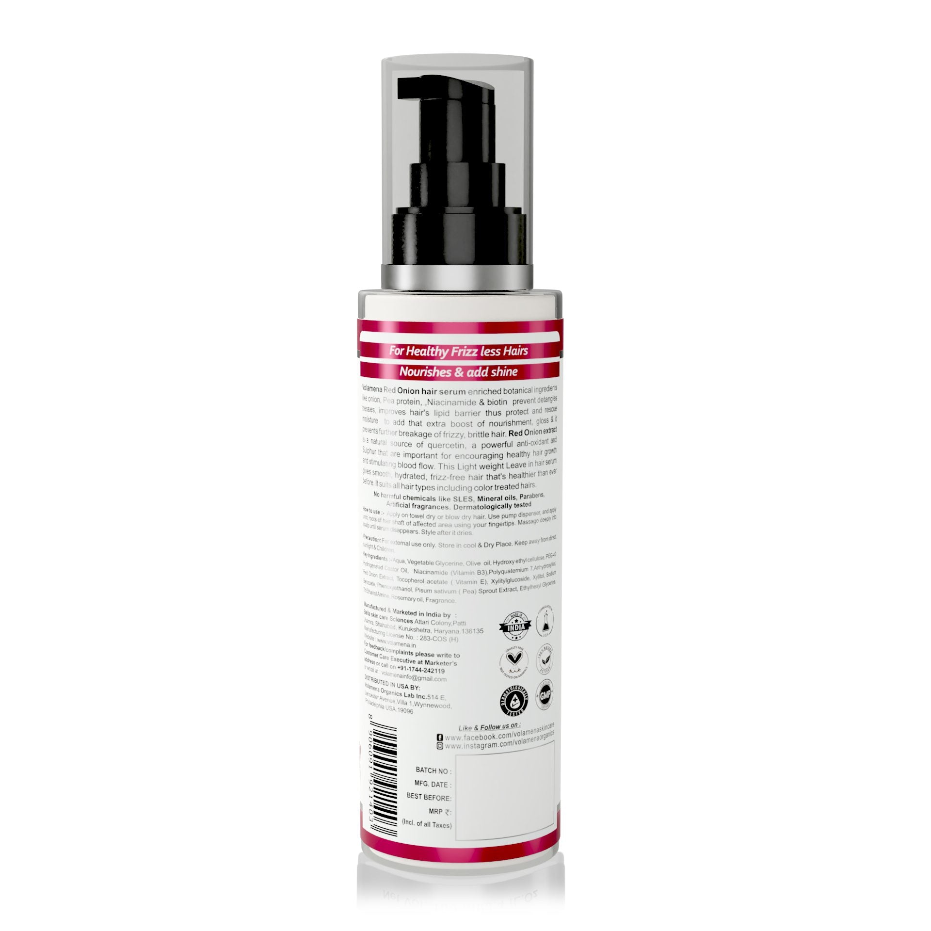 Volamena Onion Oil Hair Serum With Red Onion Extract, For Hair Growth & Hair Fall Control 100 ml