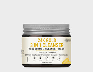 3 in 1 Cleanup Gold Face Cleanser | Scrub, Cleanse & Mask | For Glowing Skin For Women & Men 200 ml