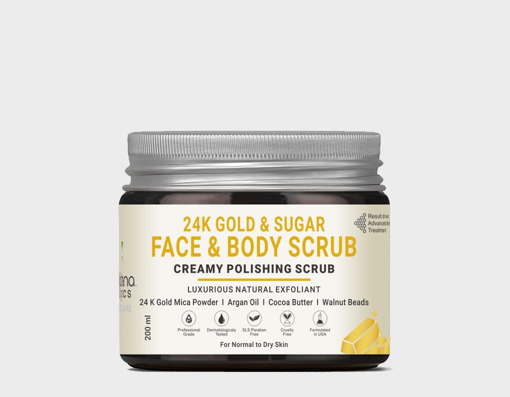 Volamena Smoothing Sugar Face & Body Scrub | Body Polishing Scrub | Removing Tan & Dead Skin Cells 200 ml