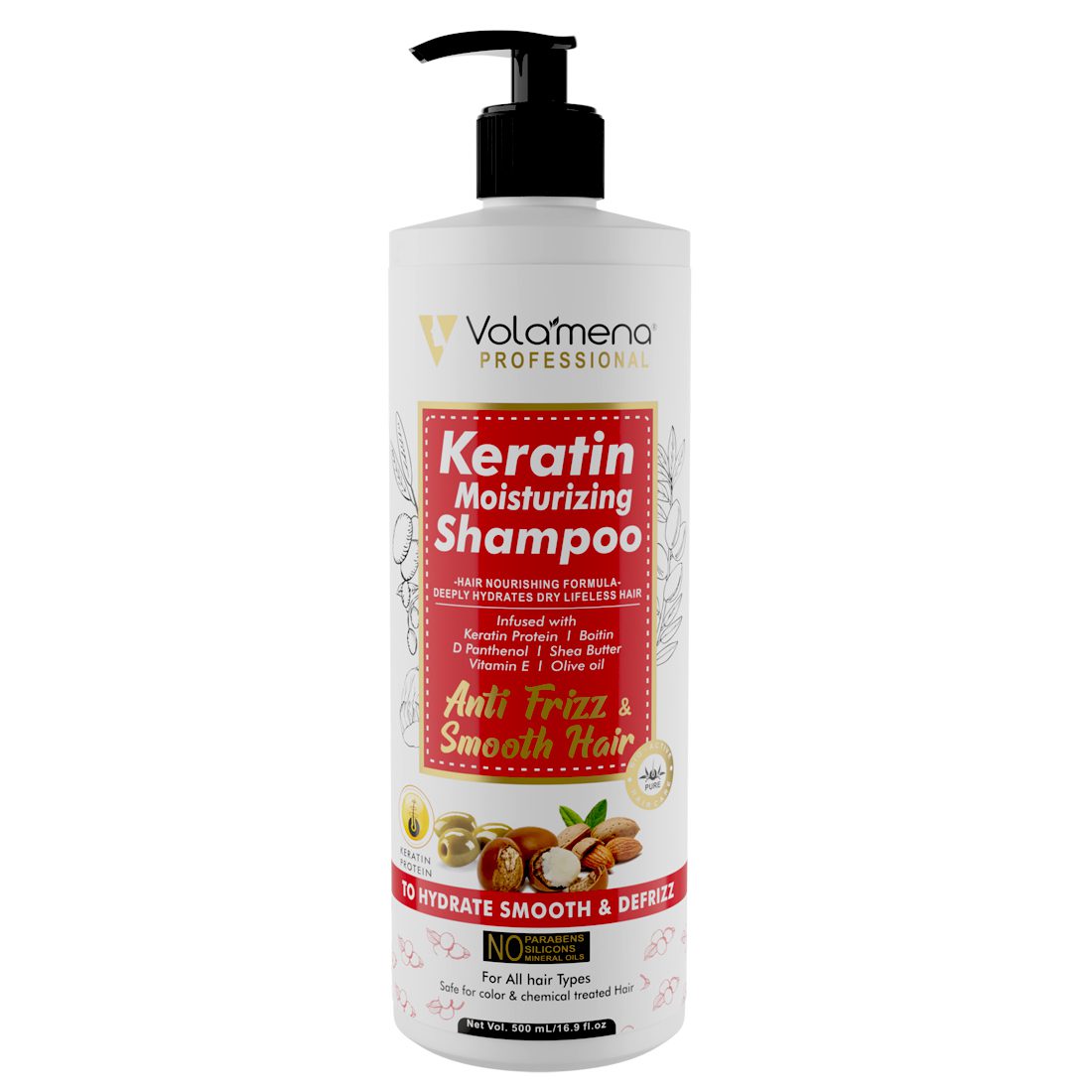 Volamena Keratin Moisturizing Shampoo 500 ml