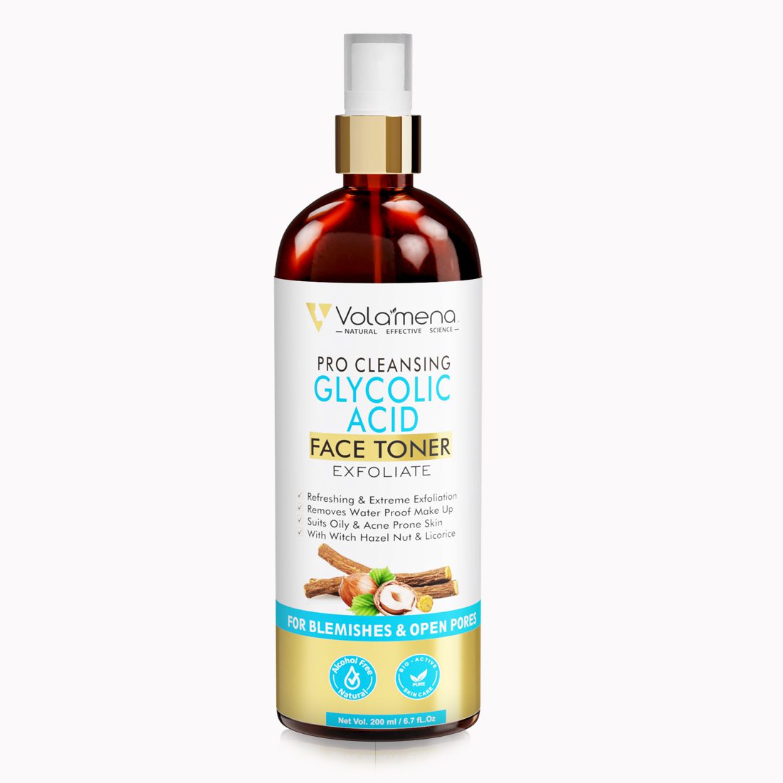 Volamena Pro Clear Glycolic Acid Face Toner for Glowing Skin Open Pores Tightening For Oily Skin Women & Men 200 ml
