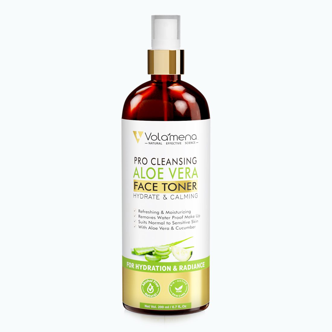 Volamena Clearing Aloevera Face Toner for Clear & Soothing Skin & Open Pores Tightening For Oily Skin Women & Men 200 ml