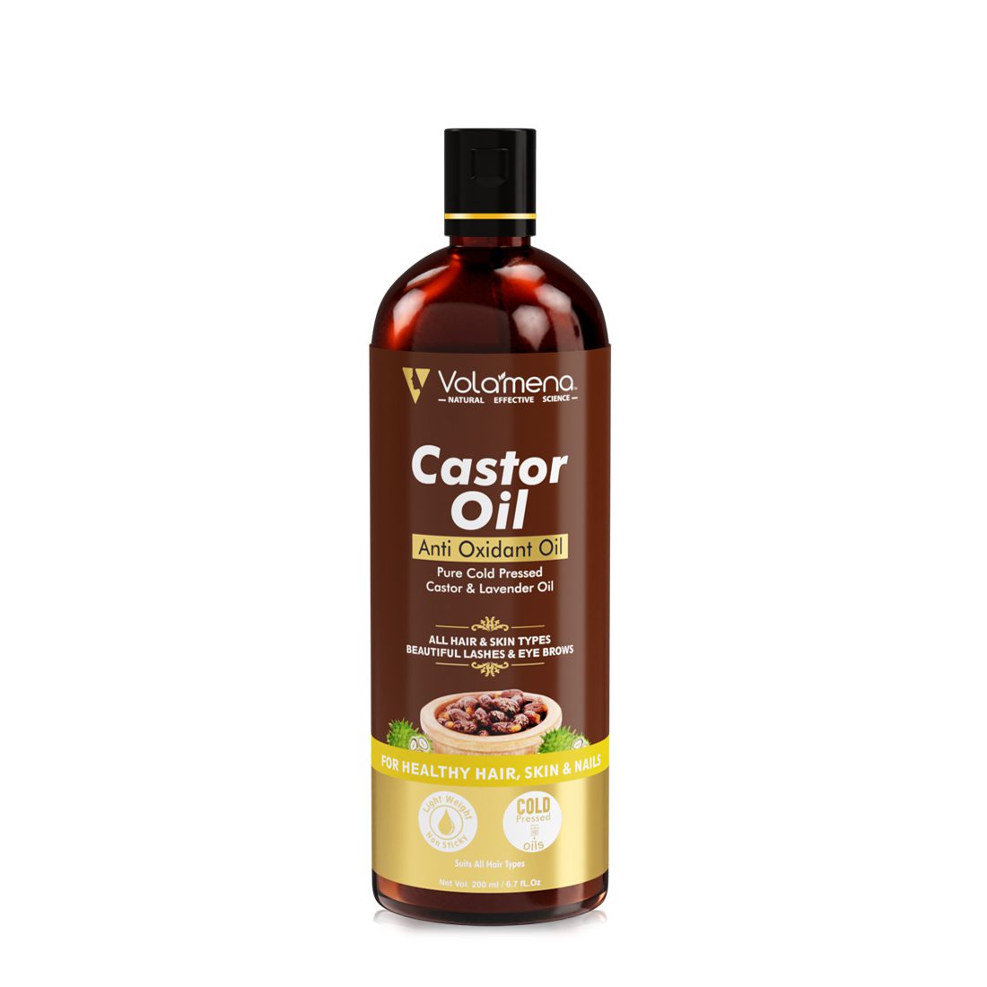 Pure Cold Pressed Castor Oil 200 ml