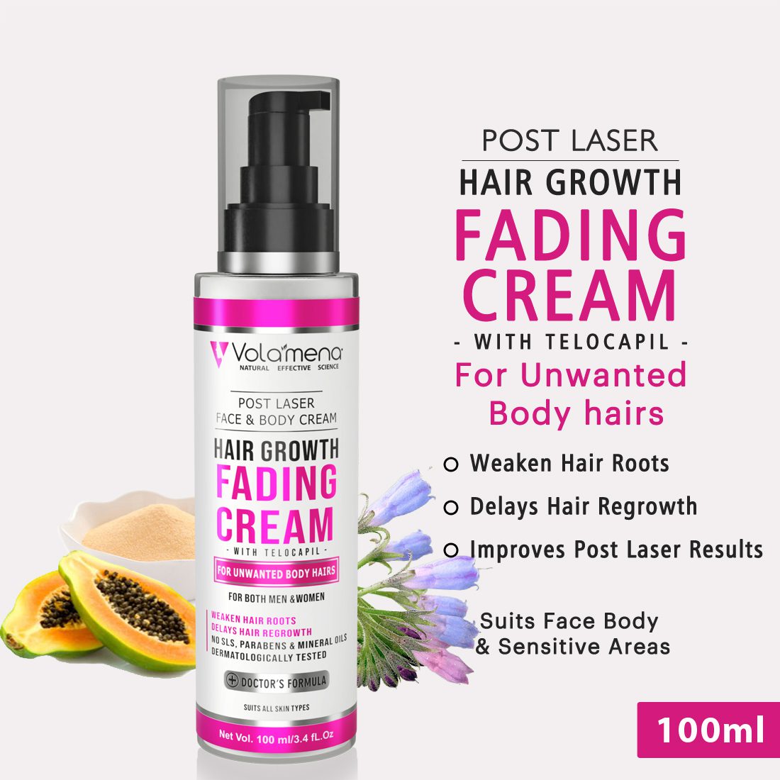 Post Laser Hair (Growth Fading) Retarder Body Cream 100 ml