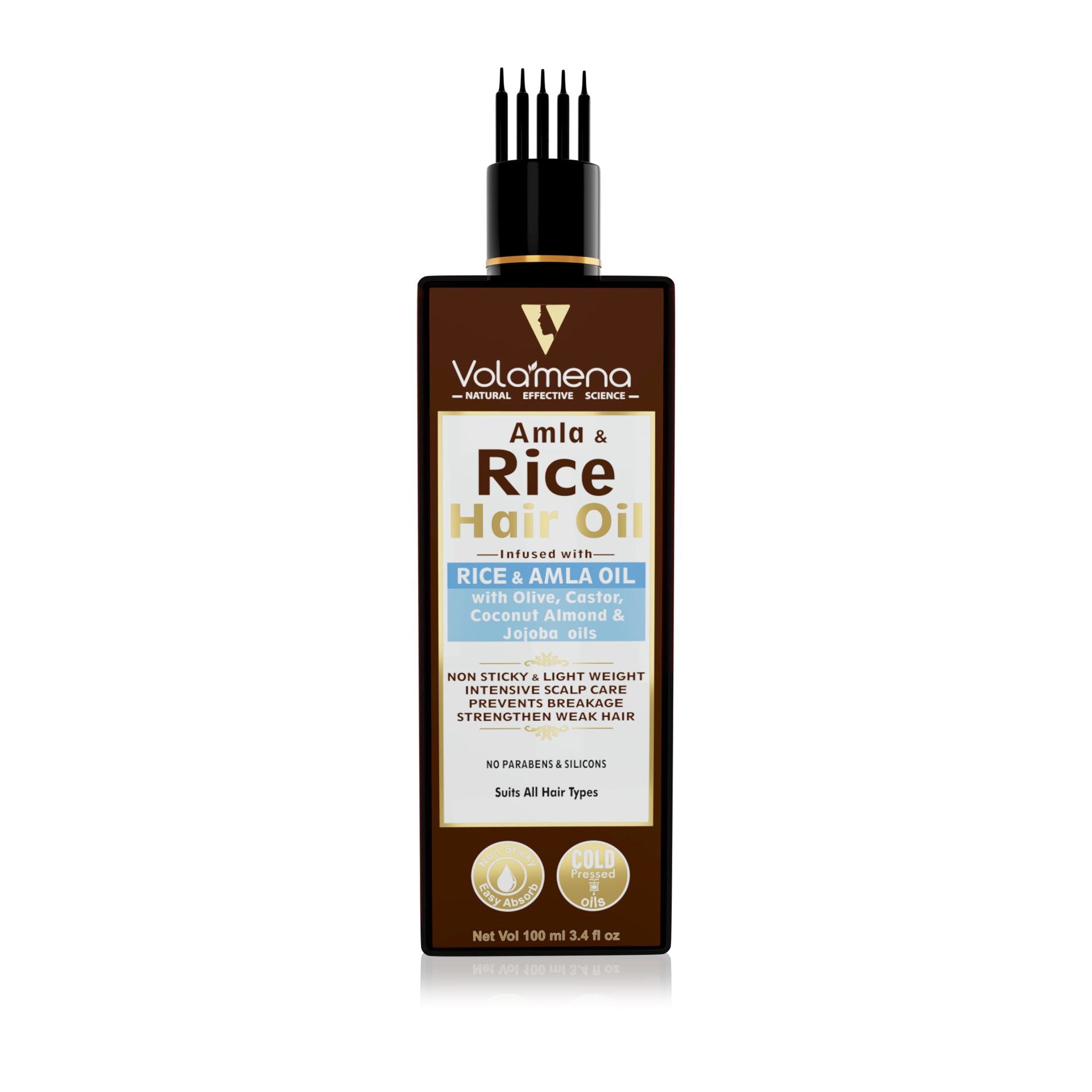 Volamena Amla & Rice Hair oil with Rice Oil and Amla Oil For Men & Women, For Strong Shiny Hair and Hair regrowth 100 ml