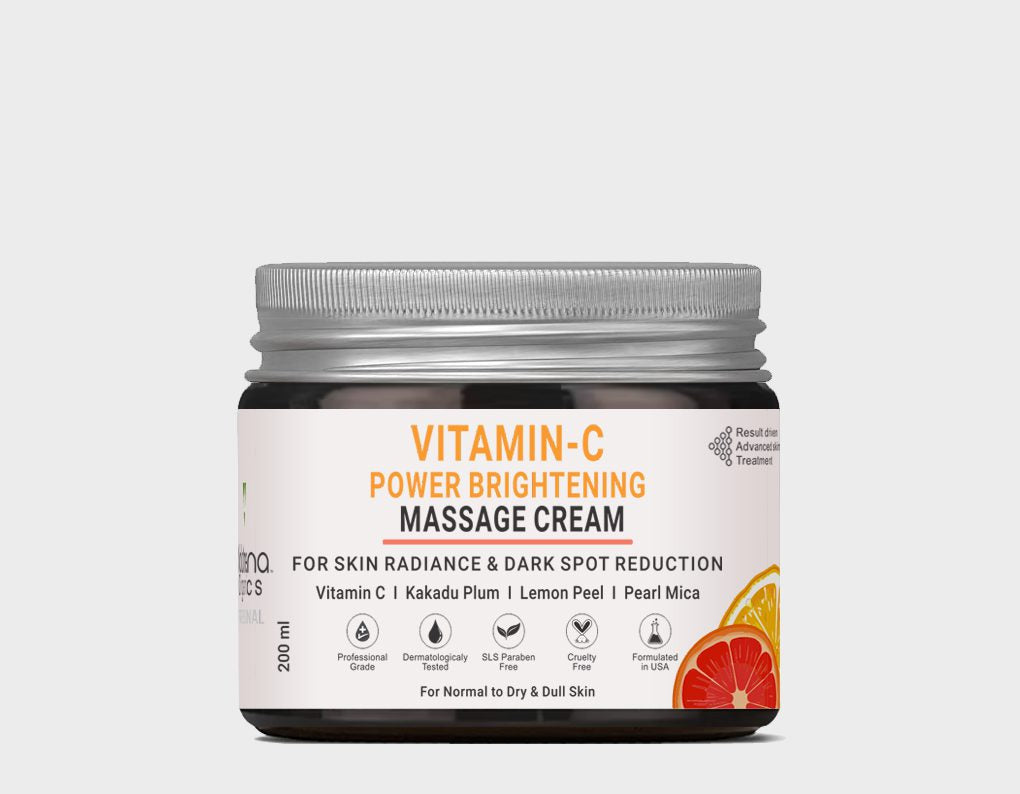 Volamena Power Brightening Massage Cream For Face With Vitamin C For Skin Brightening & Glowing Skin For Women & Men 200 ml