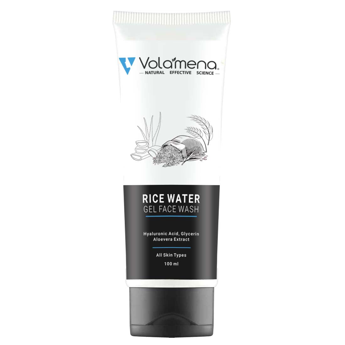 Volamena Rice Water Gel Face wash For Glass Skin | Hydrate & Even Skin Tone | For Women & Men 100 ml