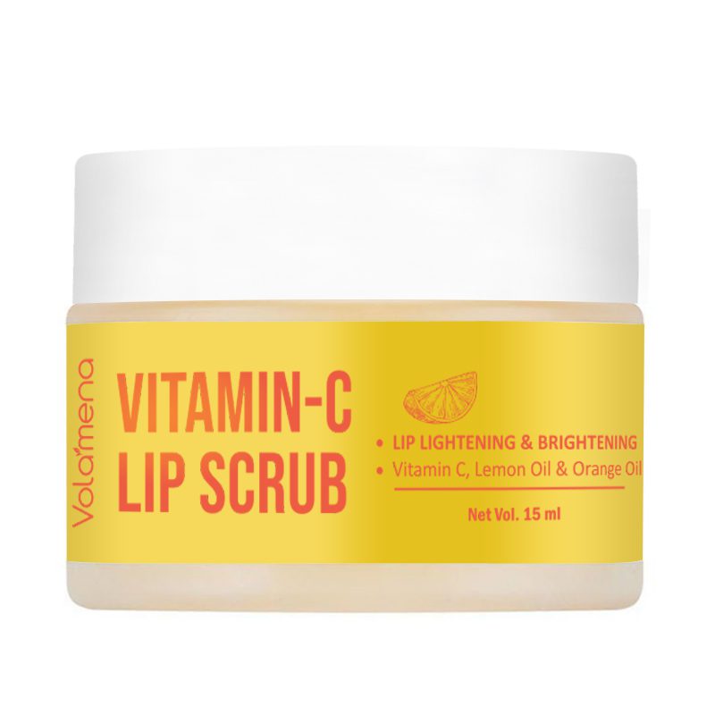 Volamena Lip Scrub with Lemon & Vitamin C For Lip Lightening, Dark Lips Scrub For Women & Men