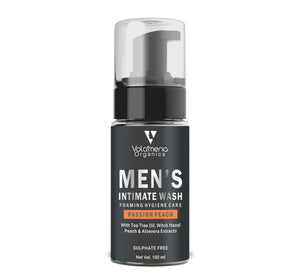 Volamena Organics Men's Intimate Wash Passion Peach With Tea Tree Oil & Witch Hazel, For Reduce Odour & Itching 100 ml