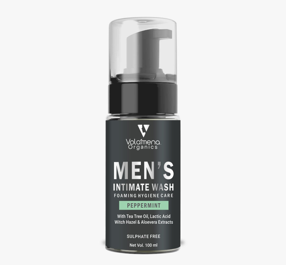 Volamena Organics Men's Intimate Wash Peppermint With Tea Tree Oil & Lactic Acid For Reduce Odour & Itching 100 ml